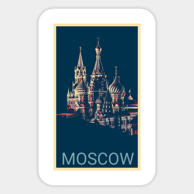 Moscow in Shepard Fairey style Sticker by Montanescu